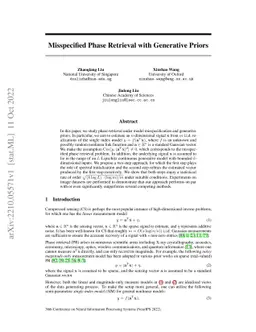 Misspecified Phase Retrieval with Generative Priors