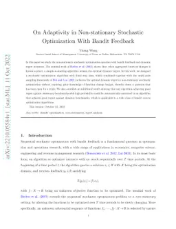 On Adaptivity in Non-stationary Stochastic Optimization With Bandit
  Feedback