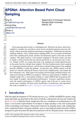 APSNet: Attention Based Point Cloud Sampling