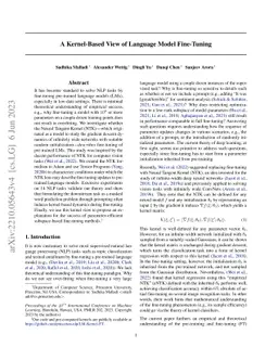 A Kernel-Based View of Language Model Fine-Tuning