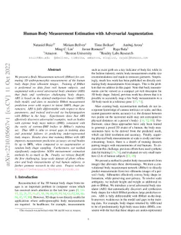 Human Body Measurement Estimation with Adversarial Augmentation