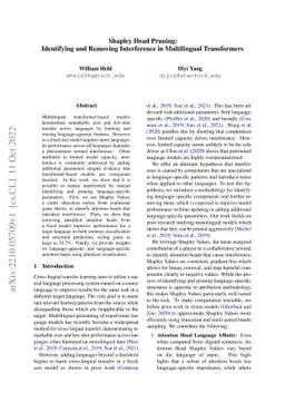 Shapley Head Pruning: Identifying and Removing Interference in
  Multilingual Transformers