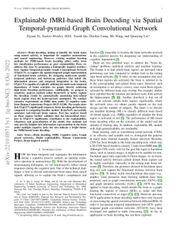 Explainable fMRI-based Brain Decoding via Spatial Temporal-pyramid Graph
  Convolutional Network