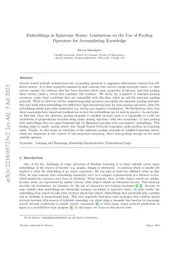 Embeddings as Epistemic States: Limitations on the Use of Pooling
  Operators for Accumulating Knowledge