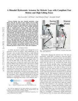 A Bimodal Hydrostatic Actuator for Robotic Legs with Compliant Fast
  Motion and High Lifting Force