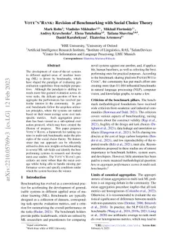 Voteñ'Rank: Revision of Benchmarking with Social Choice Theory