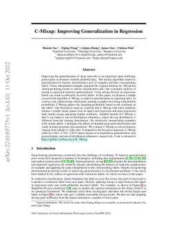 C-Mixup: Improving Generalization in Regression