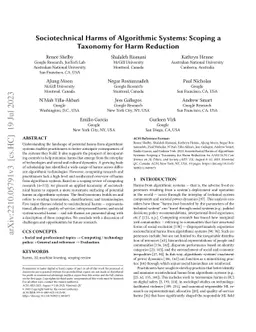 Sociotechnical Harms of Algorithmic Systems: Scoping a Taxonomy for Harm
  Reduction
