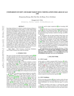 Comparison of Soft and Hard Target RNN-T Distillation for Large-scale
  ASR