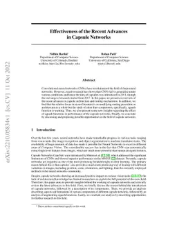 Effectiveness of the Recent Advances in Capsule Networks
