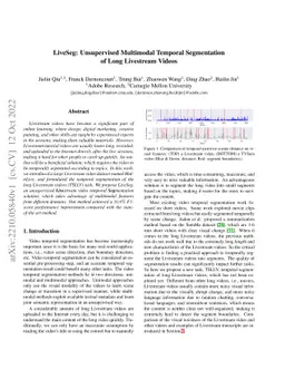 LiveSeg: Unsupervised Multimodal Temporal Segmentation of Long
  Livestream Videos