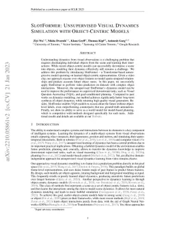 SlotFormer: Unsupervised Visual Dynamics Simulation with Object-Centric
  Models