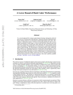 A Lower Bound of Hash Codes' Performance