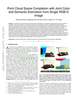 Point Cloud Scene Completion with Joint Color and Semantic Estimation
  from Single RGB-D Image