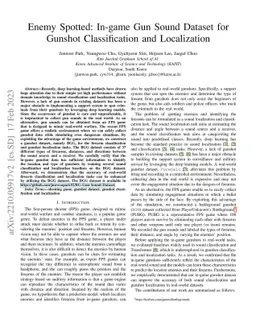 Enemy Spotted: in-game gun sound dataset for gunshot classification and
  localization