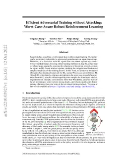 Efficient Adversarial Training without Attacking: Worst-Case-Aware
  Robust Reinforcement Learning