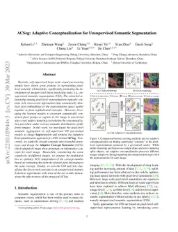 ACSeg: Adaptive Conceptualization for Unsupervised Semantic Segmentation