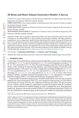 3D Brain and Heart Volume Generative Models: A Survey