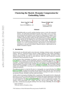 Clustering the Sketch: A Novel Approach to Embedding Table Compression