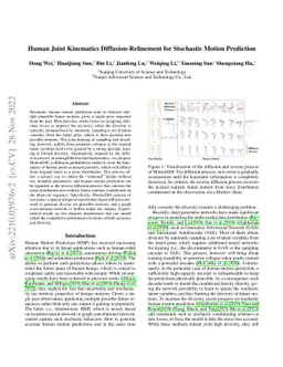 Human Joint Kinematics Diffusion-Refinement for Stochastic Motion
  Prediction