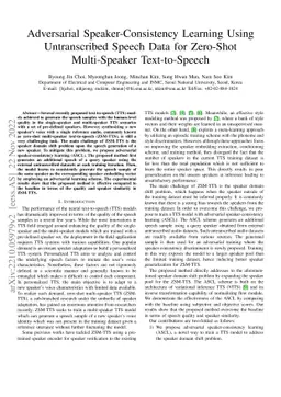 Adversarial Speaker-Consistency Learning Using Untranscribed Speech Data
  for Zero-Shot Multi-Speaker Text-to-Speech