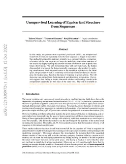 Unsupervised Learning of Equivariant Structure from Sequences