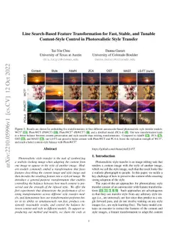 Line Search-Based Feature Transformation for Fast, Stable, and Tunable
  Content-Style Control in Photorealistic Style Transfer