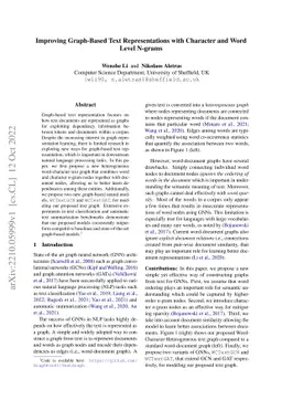 Improving Graph-Based Text Representations with Character and Word Level
  N-grams