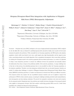 Bregman Divergence-Based Data Integration with Application to Polygenic
  Risk Score (PRS) Heterogeneity Adjustment