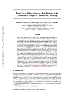 Long-Form Video-Language Pre-Training with Multimodal Temporal
  Contrastive Learning