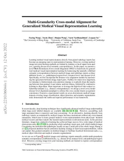 Multi-Granularity Cross-modal Alignment for Generalized Medical Visual
  Representation Learning