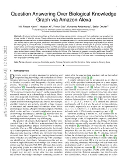 Question Answering Over Biological Knowledge Graph via Amazon Alexa