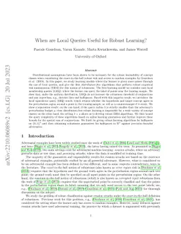 When are Local Queries Useful for Robust Learning?