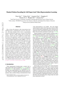 Masked Motion Encoding for Self-Supervised Video Representation Learning