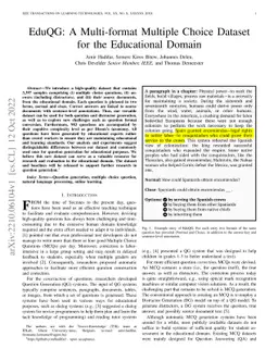 EduQG: A Multi-format Multiple Choice Dataset for the Educational Domain