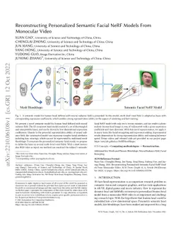 Reconstructing Personalized Semantic Facial NeRF Models From Monocular
  Video
