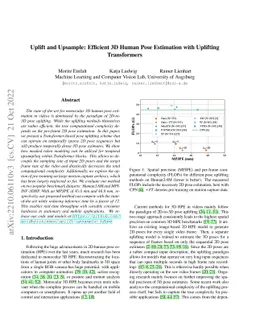 Uplift and Upsample: Efficient 3D Human Pose Estimation with Uplifting
  Transformers