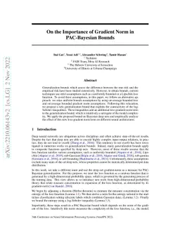 On the Importance of Gradient Norm in PAC-Bayesian Bounds