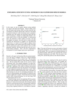Exploring Efficient-tuning Methods in Self-supervised Speech Models
