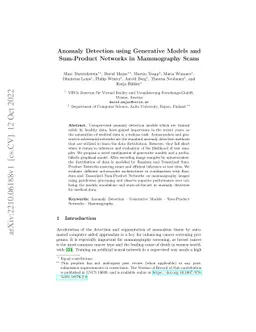 Anomaly Detection using Generative Models and Sum-Product Networks in
  Mammography Scans