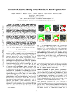 Hierarchical Instance Mixing across Domains in Aerial Segmentation