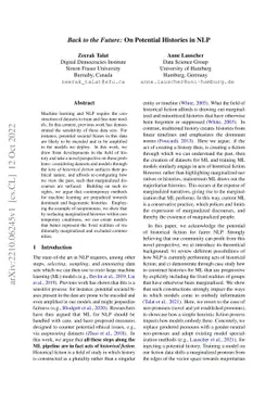 Back to the Future: On Potential Histories in NLP