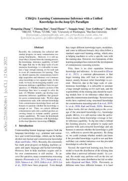 CIKQA: Learning Commonsense Inference with a Unified
  Knowledge-in-the-loop QA Paradigm