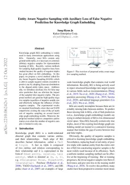 Entity Aware Negative Sampling with Auxiliary Loss of False Negative
  Prediction for Knowledge Graph Embedding