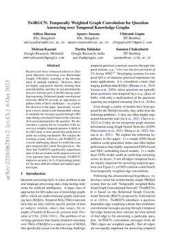 TwiRGCN: Temporally Weighted Graph Convolution for Question Answering
  over Temporal Knowledge Graphs