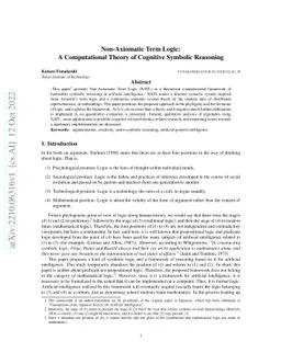 Non-Axiomatic Term Logic: A Computational Theory of Cognitive Symbolic
  Reasoning