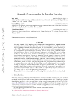 Semantic Cross Attention for Few-shot Learning