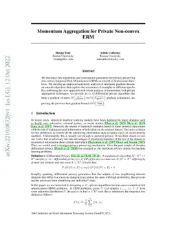 Momentum Aggregation for Private Non-convex ERM