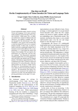 One does not fit all! On the Complementarity of Vision Encoders for
  Vision and Language Tasks