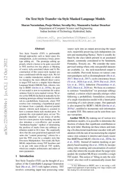 On Text Style Transfer via Style Masked Language Models